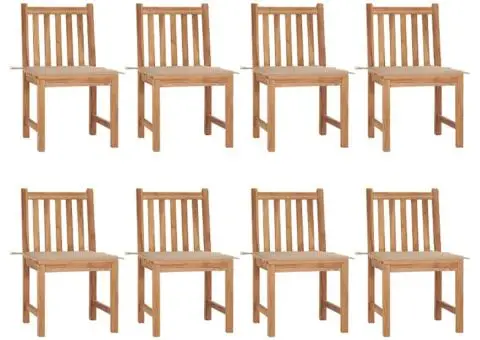 Scaune de grădină cu perne, 8 buc., lemn masiv de tec - 2/5