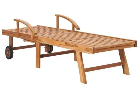 Șezlonguri cu pernă verde, 2 buc., lemn masiv de tec - 4/5