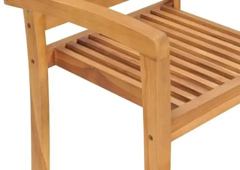 Scaune grădină stivuibile, 6 buc, lemn masiv tec - 4/5