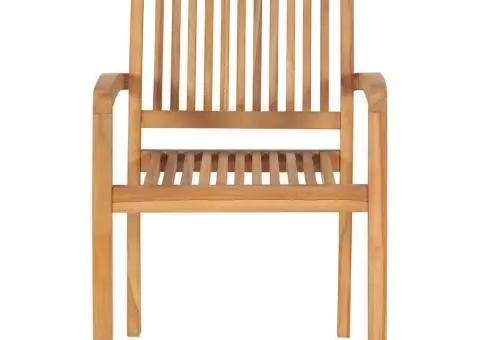 Scaune grădină stivuibile cu perne, 6 buc, lemn masiv tec - 5/5