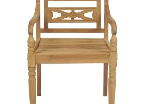 Scaune Batavia cu perne, 4 buc., lemn masiv de tec - 5/5