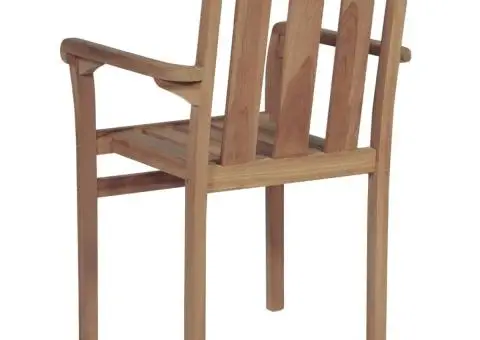 Scaune grădină stivuibile cu perne, 6 buc, lemn masiv tec - 5/5