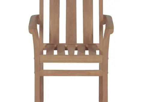 Scaune de grădină stivuibile cu perne, 8 buc., lemn masiv tec - 5/5