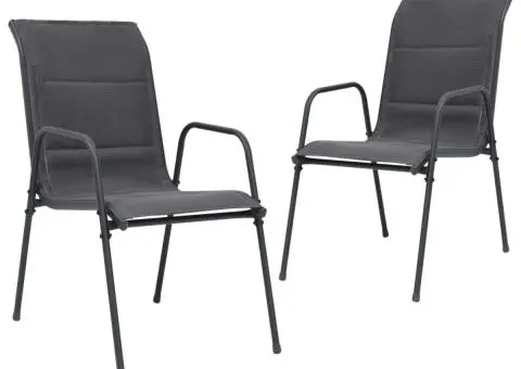 Set mobilier de exterior, 3 piese, antracit, oțel - 3/5