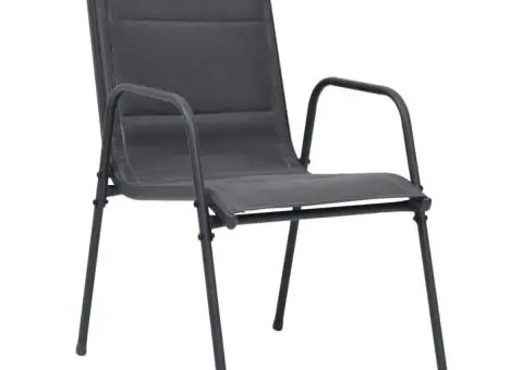 Set mobilier de exterior, 3 piese, antracit, oțel - 4/5