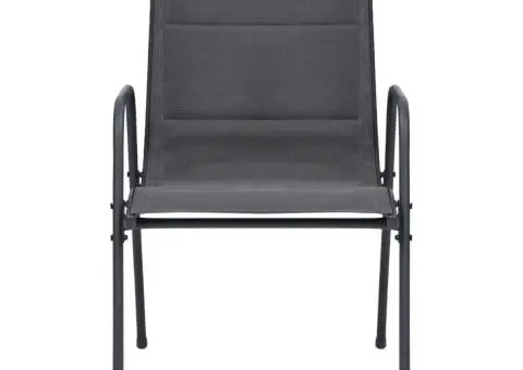 Set mobilier de exterior, 3 piese, antracit, oțel - 5/5