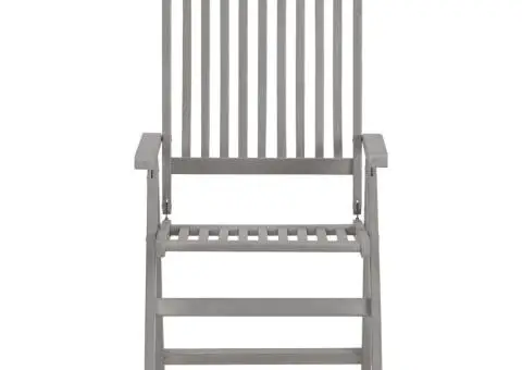 Scaune grădină rabatabile cu perne 8 buc. gri lemn masiv acacia - 5/5