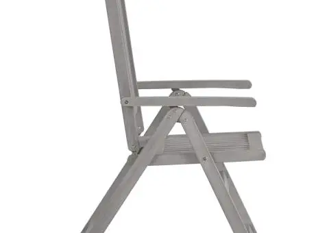 Scaune grădină rabatabile cu perne 8 buc. gri lemn masiv acacia - 5/5