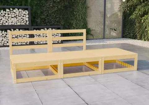 Set mobilier de grădină, 3 piese, lemn masiv de pin - 1/5