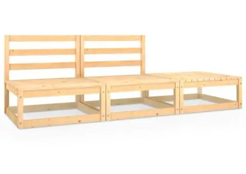 Set mobilier de grădină, 3 piese, lemn masiv de pin - 2/5