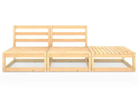 Set mobilier de grădină, 3 piese, lemn masiv de pin - 3/5