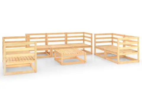 Set mobilier de grădină, 8 piese, lemn masiv de pin - 2/5