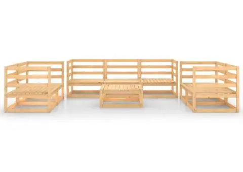 Set mobilier de grădină, 8 piese, lemn masiv de pin - 3/5