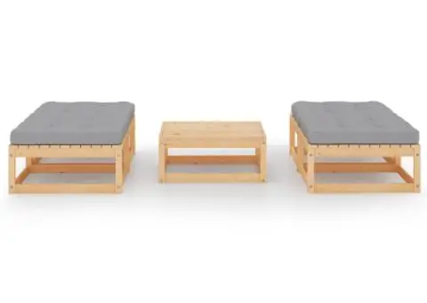 Set mobilier de grădină cu perne, 5 piese, lemn masiv de pin - 2/5