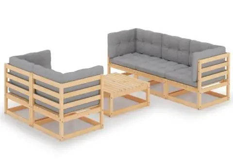 Set mobilier de grădină cu perne, 6 piese, lemn masiv de pin - 1/5