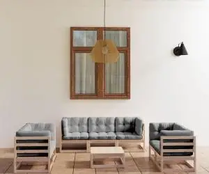 vidaXL Set mobilier de grădină cu perne, 8 piese, lemn masiv de pin