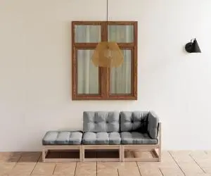 vidaXL Set mobilier grădină cu perne, 3 piese, lemn masiv de pin