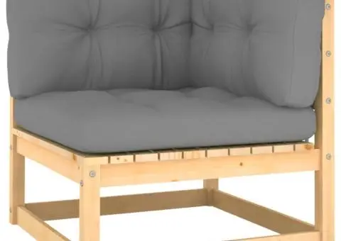 Set mobilier grădină cu perne, 3 piese, lemn masiv de pin - 4/5