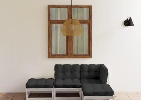 Set mobilier de grădină cu perne, 4 piese, lemn masiv de pin - 1/5