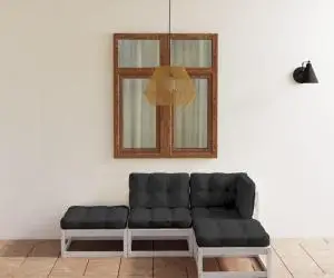 vidaXL Set mobilier de grădină cu perne, 4 piese, lemn masiv de pin