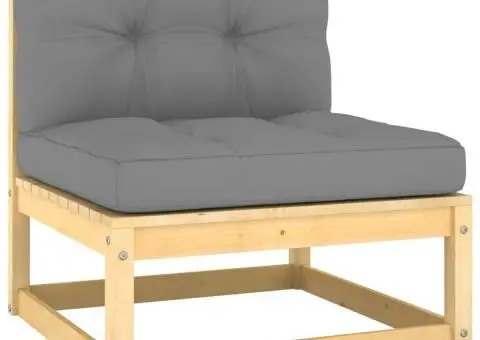 Set mobilier de grădină cu perne, 12 piese, lemn masiv de pin - 5/5