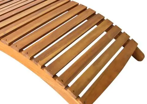 Șezlonguri cu perne, 2 buc., lemn masiv de acacia - 5/5