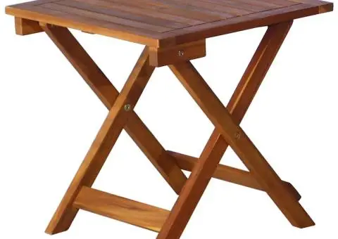 Șezlonguri, 2 buc., cu masă și perne, lemn masiv de acacia - 4/5