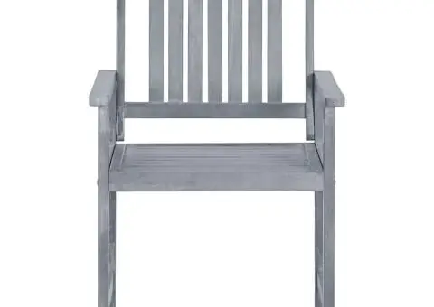 Scaune grădină cu perne, 8 buc., gri, lemn masiv de acacia - 5/5