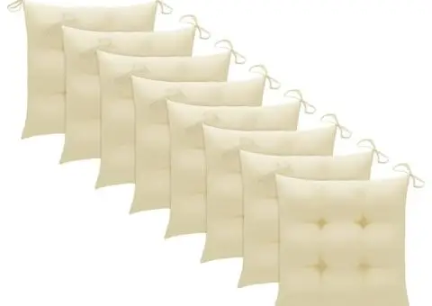 Scaune de grădină cu perne, 8 buc., gri, lemn masiv de acacia - 5/5