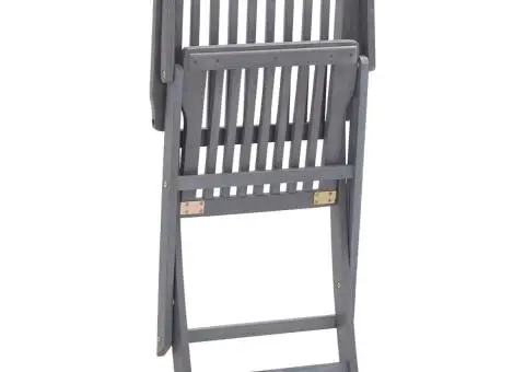 Scaune pliabile de exterior cu perne, 8 buc., lemn masiv acacia - 4/5