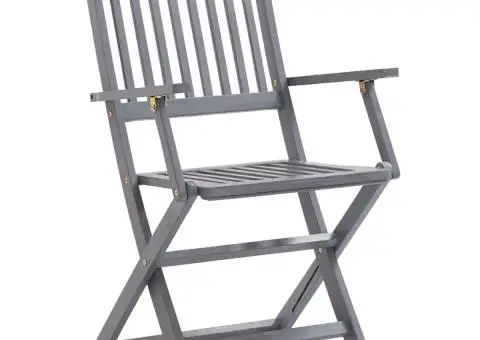 Scaune pliabile de exterior cu perne, 8 buc., lemn masiv acacia - 3/5