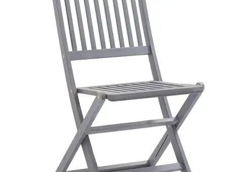 Scaune pliabile de exterior cu perne, 8 buc., lemn masiv acacia - 3/5