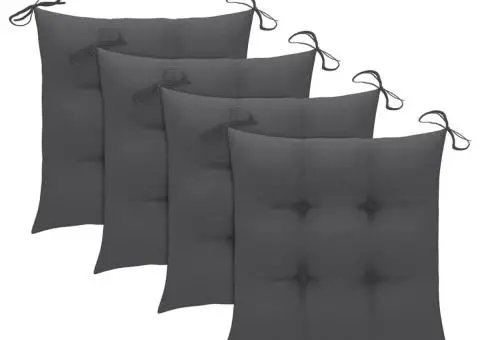 Scaune de exterior cu perne, 4 buc., lemn masiv de acacia - 4/5