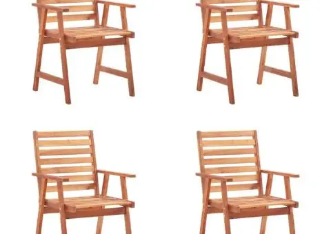 Scaune de exterior cu perne, 4 buc., lemn masiv de acacia - 2/5