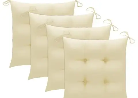 Scaune de exterior cu perne, 4 buc., lemn masiv de acacia - 4/5