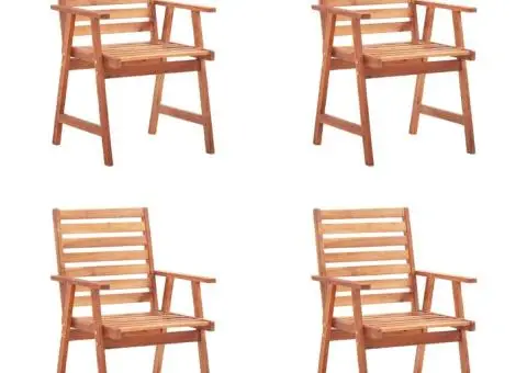 Scaune de exterior cu perne, 4 buc., lemn masiv de acacia - 2/5