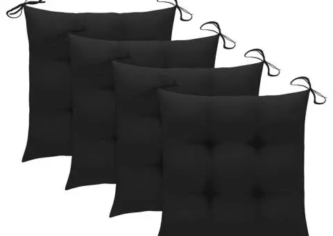 Scaune de exterior cu perne, 4 buc., lemn masiv de acacia - 4/5