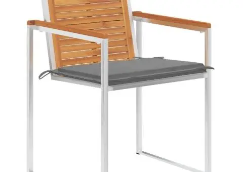 Scaune de grădină cu perne, 4 buc., lemn masiv de salcâm - 2/5