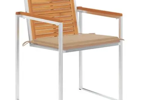 Scaune de grădină cu perne, 4 buc., lemn masiv de acacia - 2/5