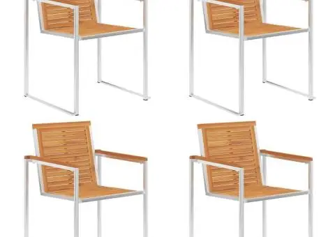 Scaune de grădină cu perne, 4 buc., lemn masiv de acacia - 3/5