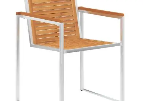 Scaune de grădină cu perne, 4 buc., lemn masiv de acacia - 4/5