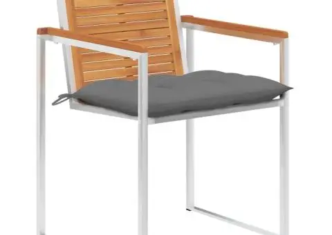 Scaune de grădină cu perne, 4 buc., lemn masiv de acacia - 2/5