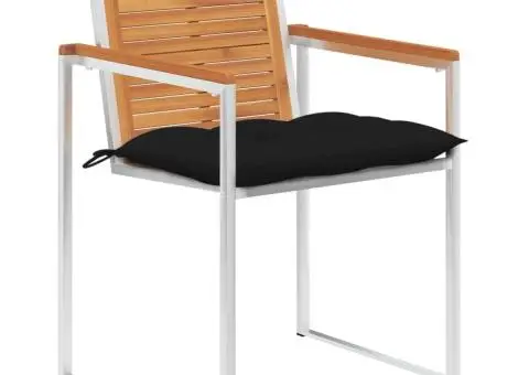 Scaune de grădină cu perne, 4 buc., lemn masiv de acacia - 2/5