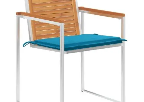 Scaune de grădină cu perne, 6 buc., lemn masiv de acacia - 2/5