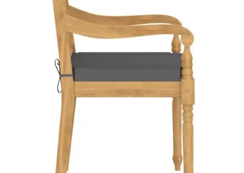 Scaune Batavia cu perne, 4 buc., lemn masiv de tec - 5/5