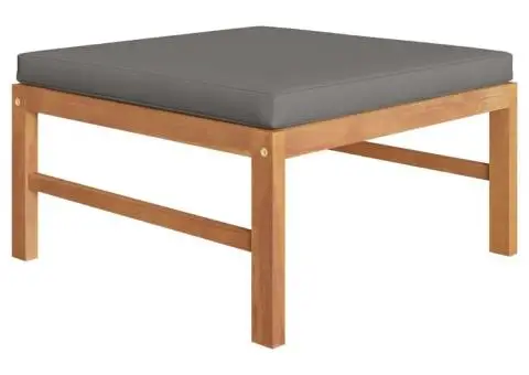 Set mobilier grădină cu perne gri, 9 piese, lemn masiv de tec - 5/5