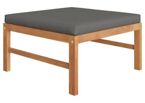 Set mobilier grădină cu perne gri, 4 piese, lemn masiv de tec - 4/5