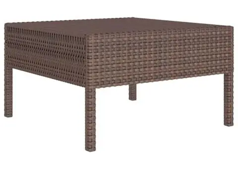 Set mobilier de grădină cu perne, 9 piese, maro, poliratan - 3/5