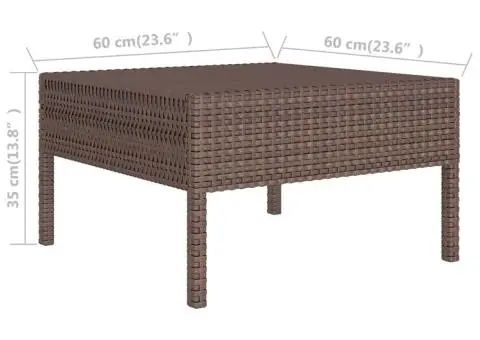 Set mobilier de grădină cu perne, 9 piese, maro, poliratan - 5/5