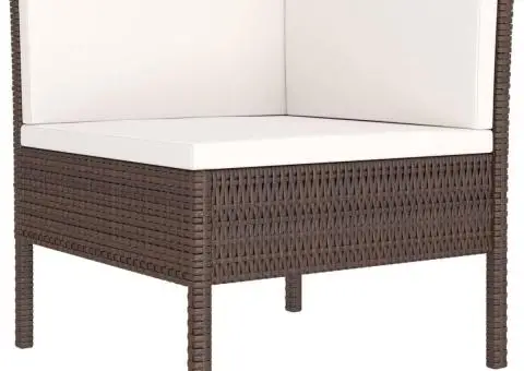 Set mobilier de grădină cu perne, 6 piese, maro, poliratan - 3/5